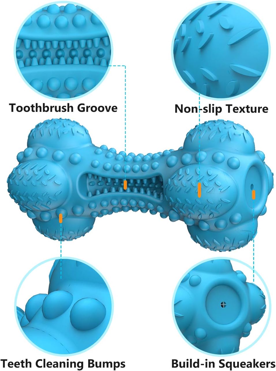 SCHITEC Squeaky Rubber Bone Chew Toy