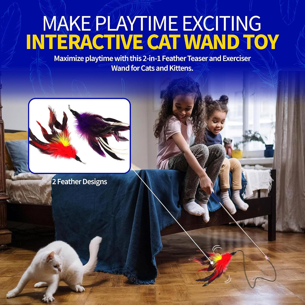 Pet Fit For Life Interactive Cat Wand Toy 2-Pack