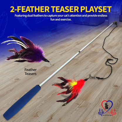 Pet Fit For Life Interactive Cat Wand Toy 2-Pack