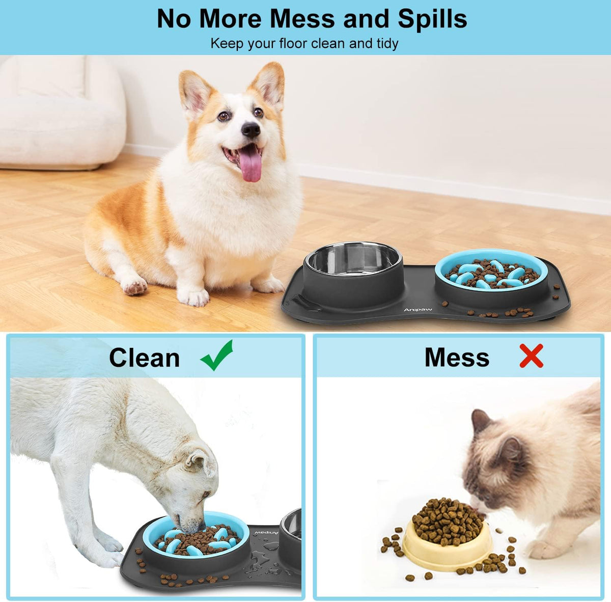 3-in-1 Slow Feeder Pet Bowl
