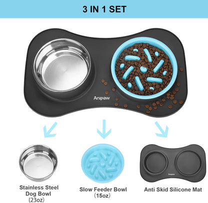 3-in-1 Slow Feeder Pet Bowl