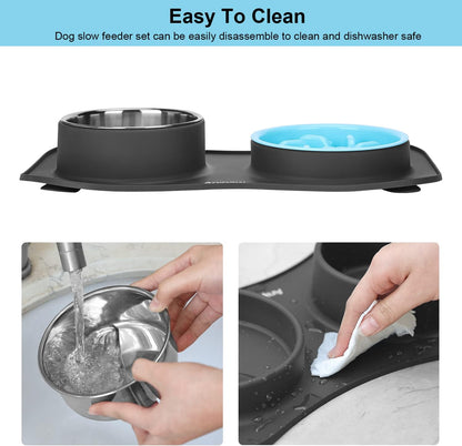 3-in-1 Slow Feeder Pet Bowl
