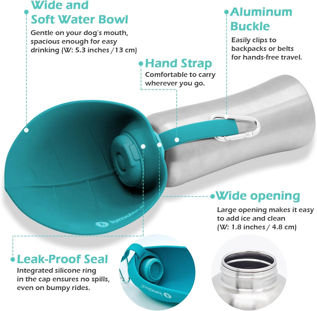 LumoLeaf Portable Dog Water Bottle