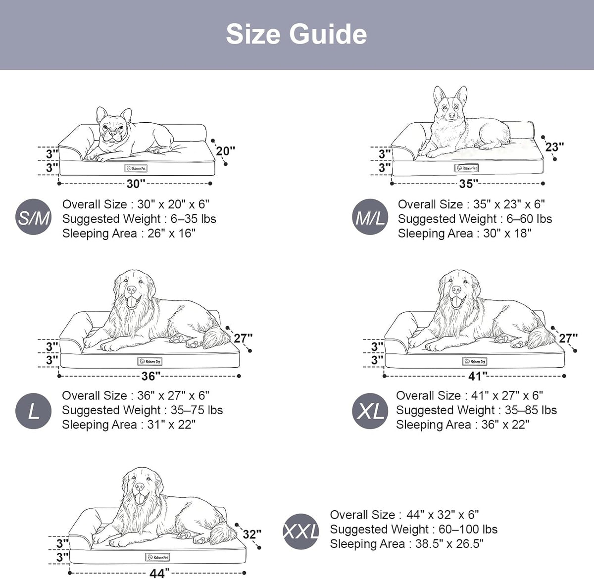 Rainmr Washable Pet Bed