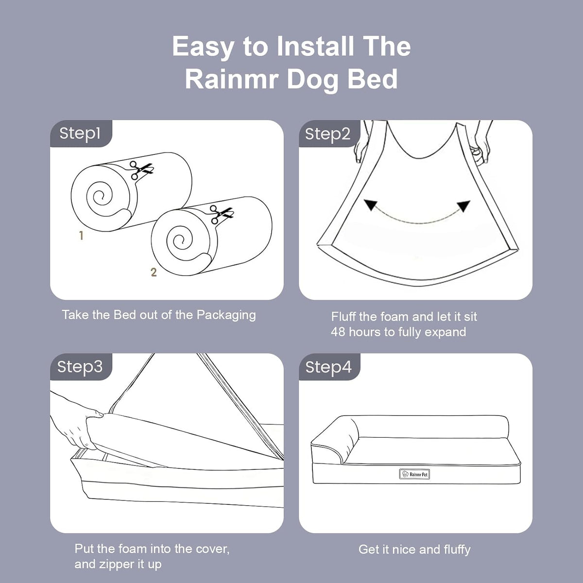 Rainmr Washable Pet Bed