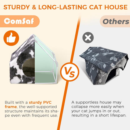 ComSaf Plush Cat Cave Bed