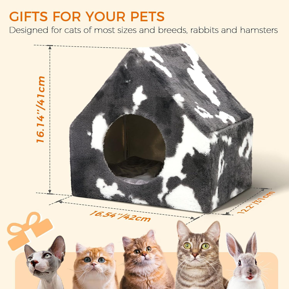 ComSaf Plush Cat Cave Bed